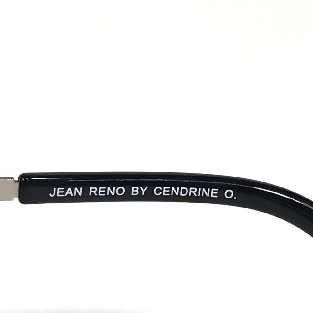 Jean Reno Eyeglasses Frames 1745 C1 Black Clear Cut Out Round Full Rim 50-19-145